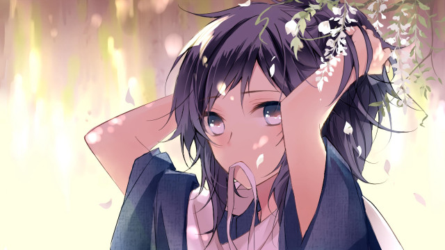 Aguri uchida girl blue shirt free wallpaper for desktop - medium preview image