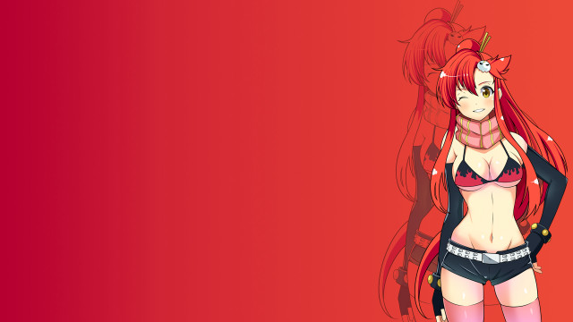 Woman red hair black jacket #2 free wallpaper for desktop - medium preview image