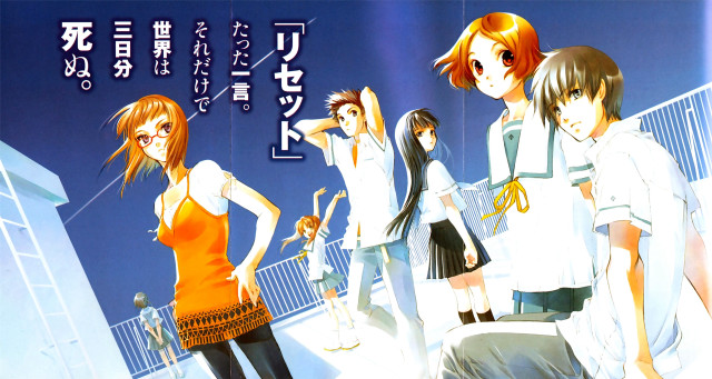 Anime girls bridge back view free wallpaper for desktop - medium preview image