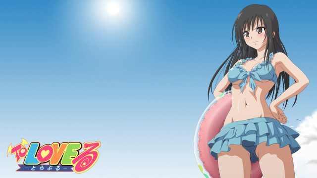 Girl bikini pool floater sky free wallpaper for desktop - medium preview image