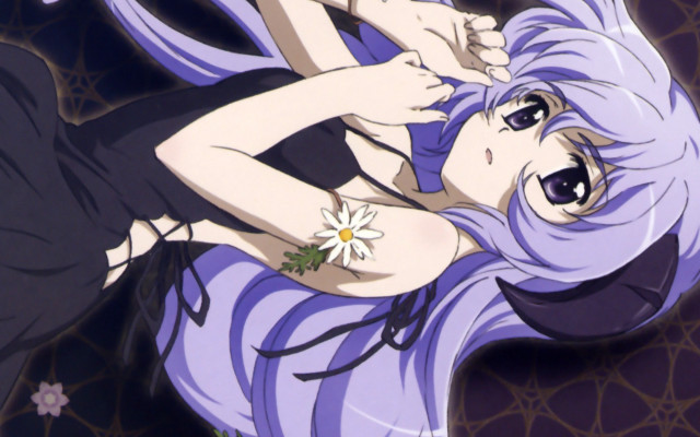 Woman purple hair flower purple free wallpaper for desktop - medium preview image