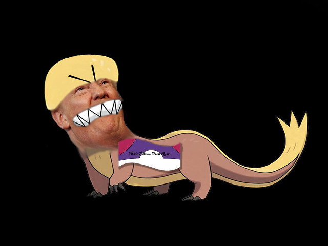 Cartoon character large teeth dinosaur free wallpaper for desktop - medium preview image