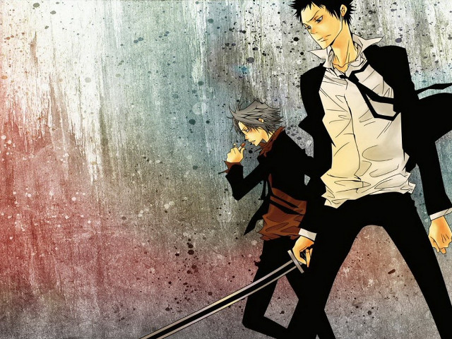 Anime characters sword man suit free wallpaper for desktop - medium preview image