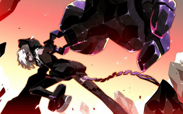 Cartoon character holding chain giant free wallpaper for desktop - medium preview image