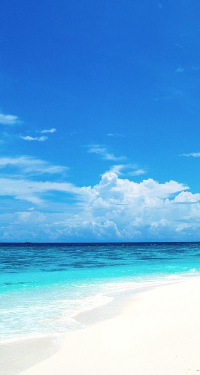 Beach boat blue sky clouds #4 free wallpaper for mobile - medium preview image