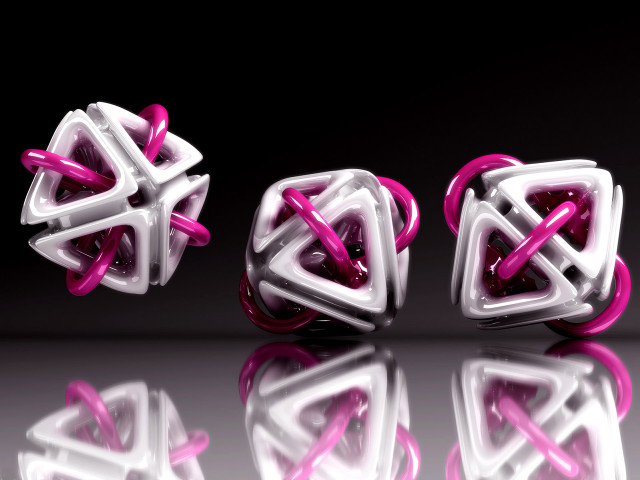 Three colored objects reflection black #2 free wallpaper for desktop - medium preview image