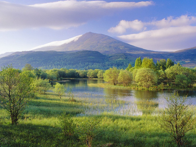 Lake trees mountains clouds foreground #2 free wallpaper for desktop - medium preview image