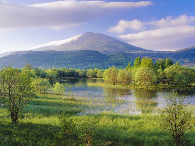 Lake trees mountains clouds foreground #4 free wallpaper for desktop - medium preview image