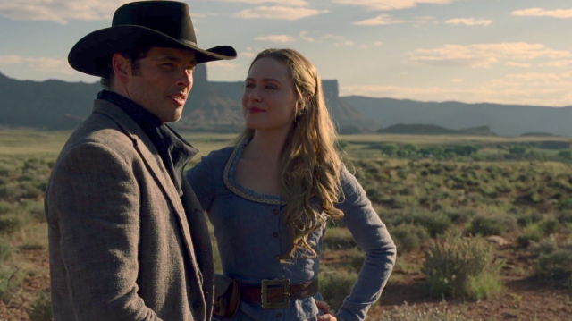 Man woman field mountains sky #2 free wallpaper for desktop - medium preview image