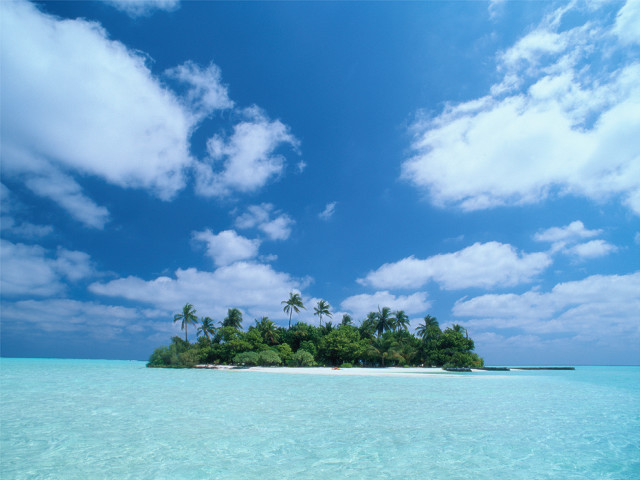 Island palm trees ocean sky #2 free wallpaper for desktop - medium preview image