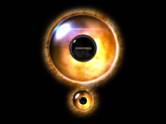 Yellow eyeball black background white free wallpaper for desktop - medium preview image