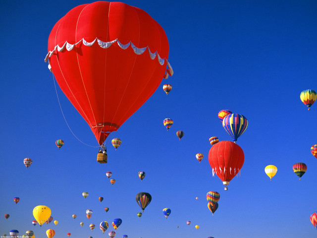 Hot air balloons blue sky #2 free wallpaper for desktop - medium preview image