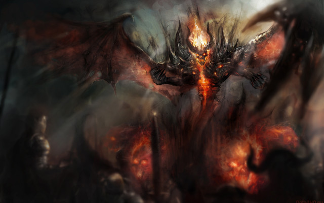 Demonic dragon fire breathing face free wallpaper for desktop - medium preview image