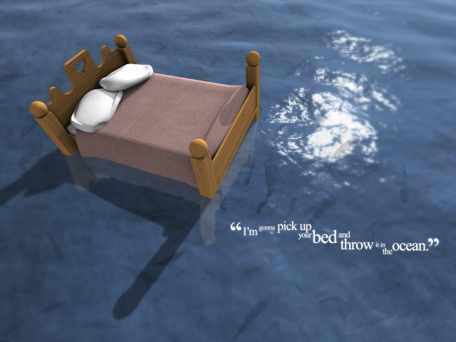 Bed pillow floating water caption #2 free wallpaper for desktop - medium preview image