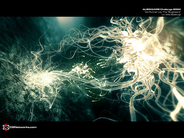 Glowing green magic flower energy free wallpaper for desktop - medium preview image