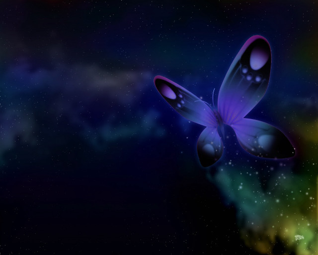 Butterfly flying colorful background stars #2 free wallpaper for desktop - medium preview image