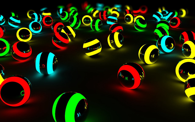 Colorful balls numbers dark room free wallpaper for desktop - medium preview image