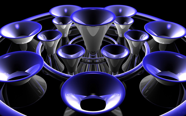 Blue objects circle lights black #4 free wallpaper for desktop - medium preview image