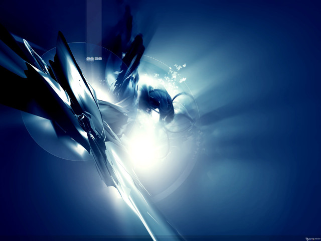 Blue abstract futuristic background circular free wallpaper for desktop - medium preview image