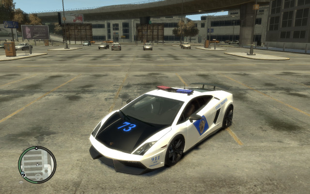 Police car parking lot building free wallpaper for desktop - medium preview image