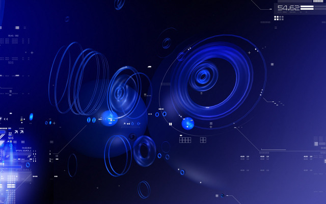 Blue abstract background circles lines #3 free wallpaper for desktop - medium preview image