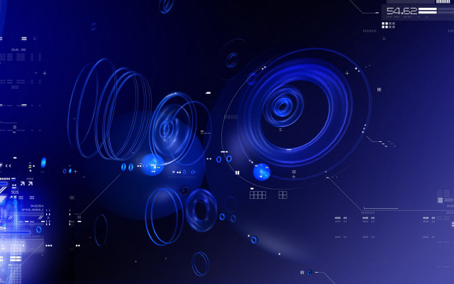 Blue abstract background circles lines #4 free wallpaper for desktop - medium preview image
