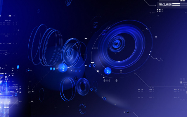 Blue abstract background circles lines #5 free wallpaper for desktop - medium preview image