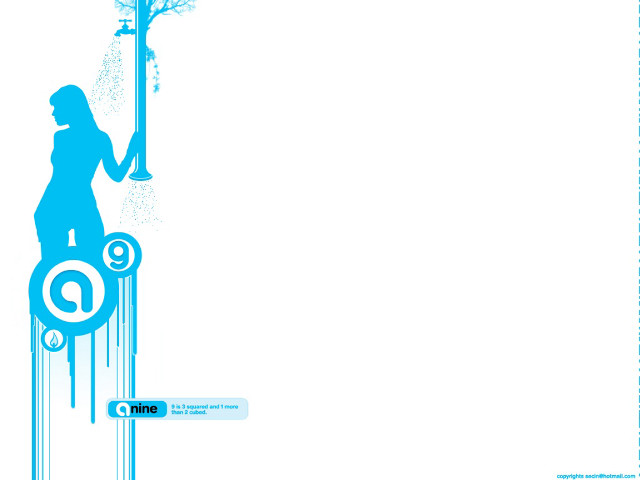 Woman streetlight tree blue border free wallpaper for desktop - medium preview image