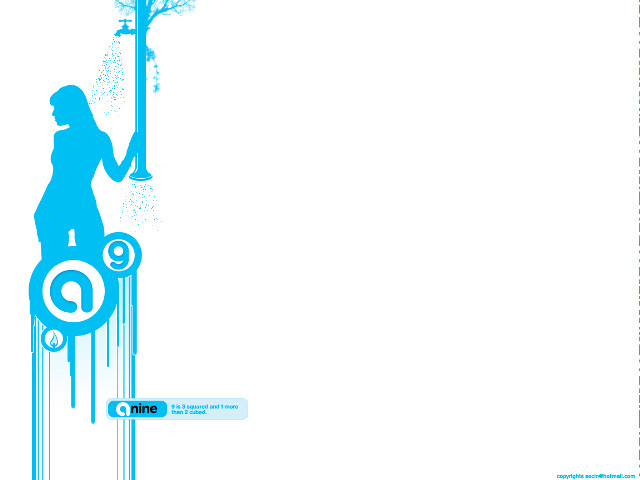 Woman streetlight tree blue border #2 free wallpaper for desktop - medium preview image