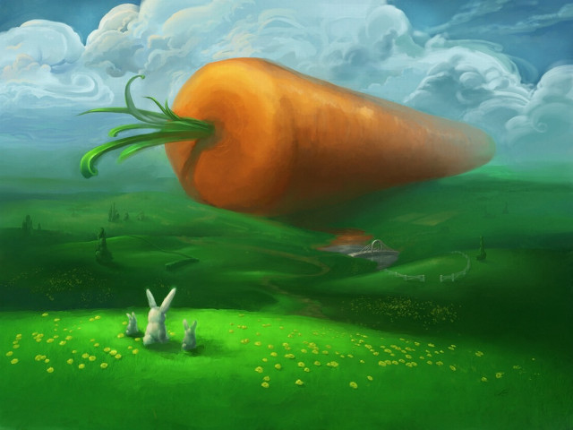 Carrot falling hill air rabbit free wallpaper for desktop - medium preview image
