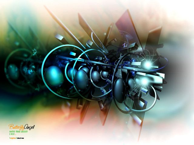 Complex structure blue light green free wallpaper for desktop - medium preview image