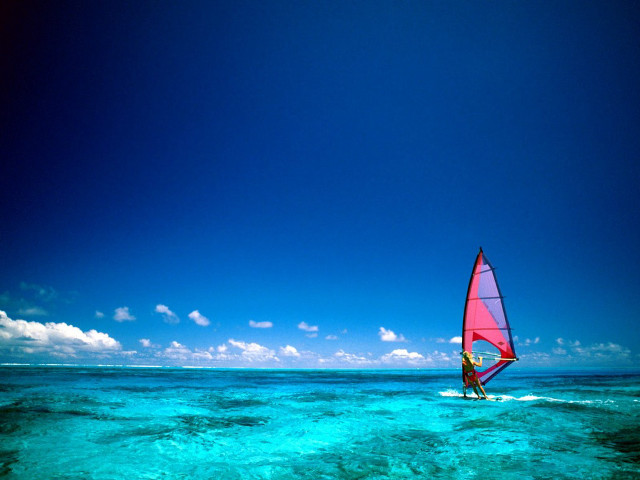 Sail board riding person water free wallpaper for desktop - medium preview image
