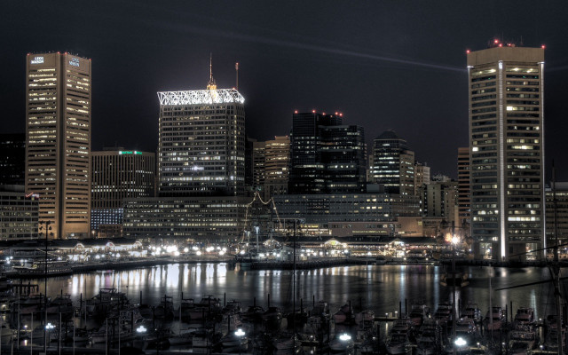City skyline night river bridge #9 free wallpaper for desktop - medium preview image