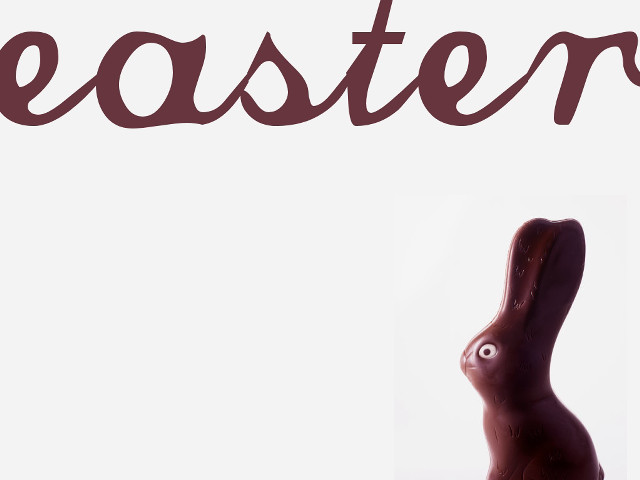 Chocolate bunny easter sign foreground free wallpaper for desktop - medium preview image
