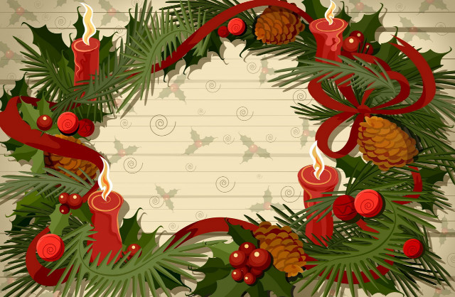 Christmas wreath candles holly wooden free wallpaper for desktop - medium preview image