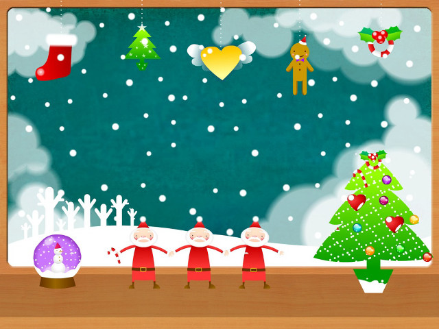 Christmas santa elves snow tree #2 free wallpaper for desktop - medium preview image