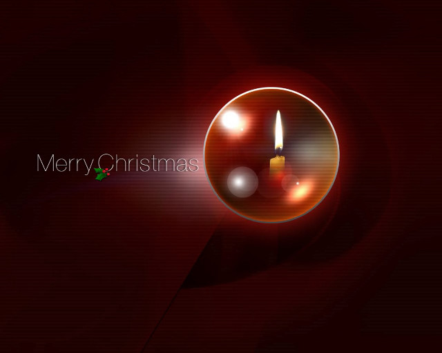 Candle red ball merry christmas #3 free wallpaper for desktop - medium preview image