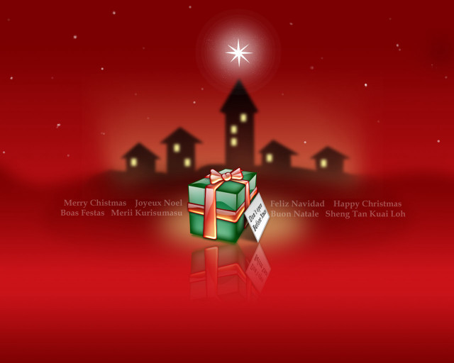 Christmas present red background star #2 free wallpaper for desktop - medium preview image