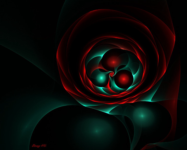 Red rose green blue petals free wallpaper for desktop - medium preview image