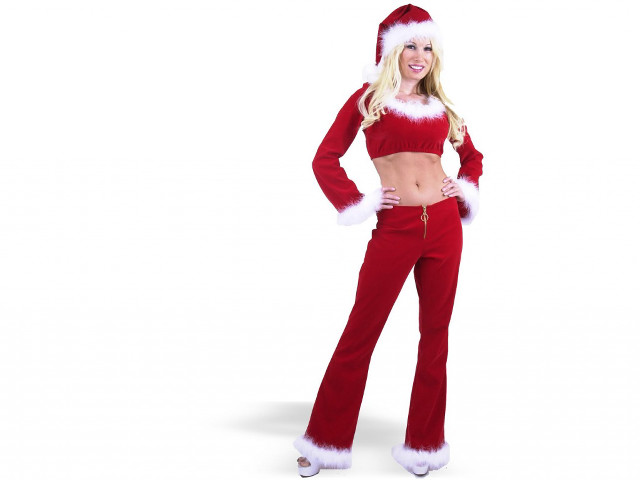 Woman santa suit posing picture #3 free wallpaper for desktop - medium preview image