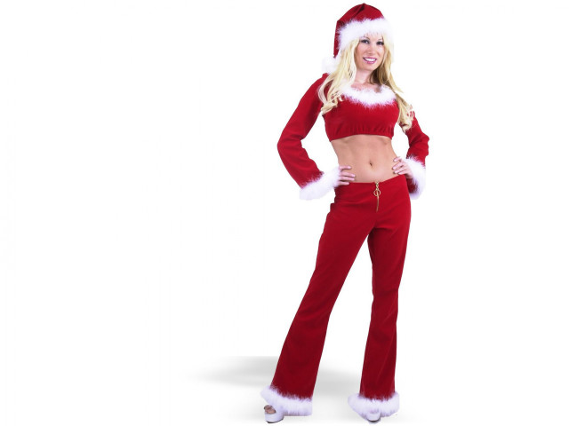 Santa woman antlers christmas fur free wallpaper for desktop - medium preview image