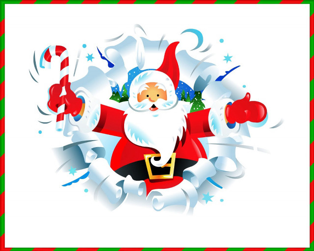 Santa claus presents christmas decoration free wallpaper for desktop - medium preview image