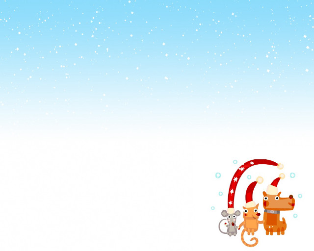 Cartoon cat dog snow red free wallpaper for desktop - medium preview image