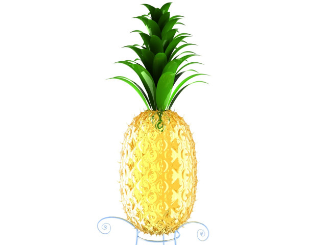 Pineapple green stem white background free wallpaper for desktop - medium preview image