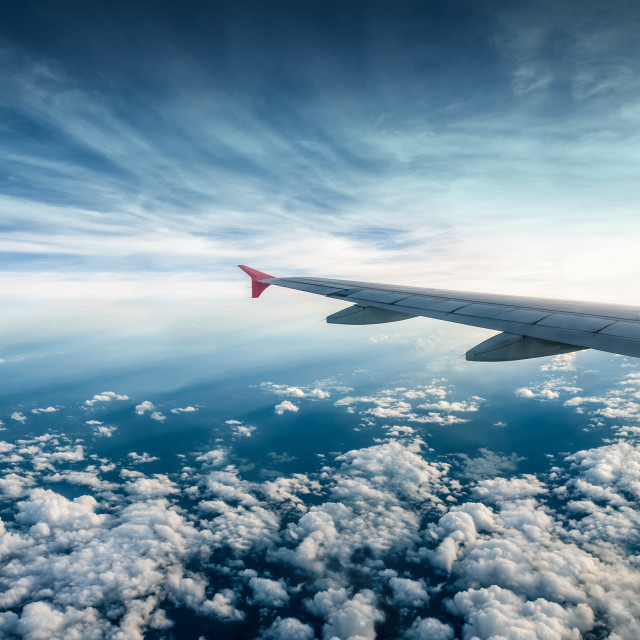Plane wing clouds ocean blue free wallpaper for tablet - medium preview image