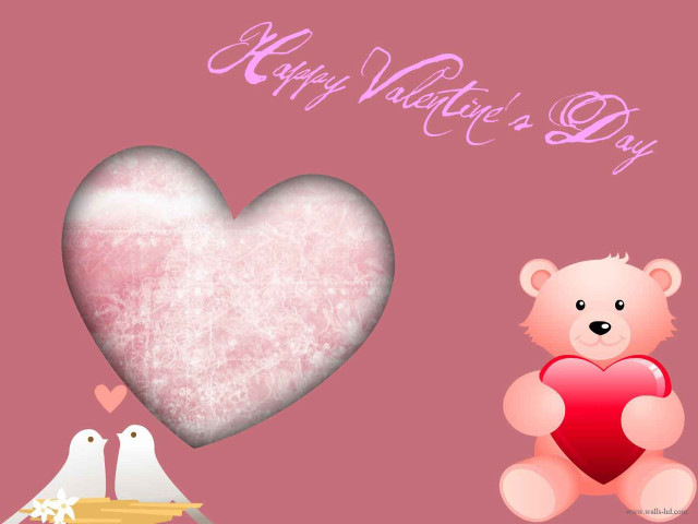 Valentines day card teddy bear free wallpaper for desktop - medium preview image