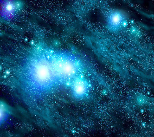 Blue green space stars dust free wallpaper for tablet - medium preview image