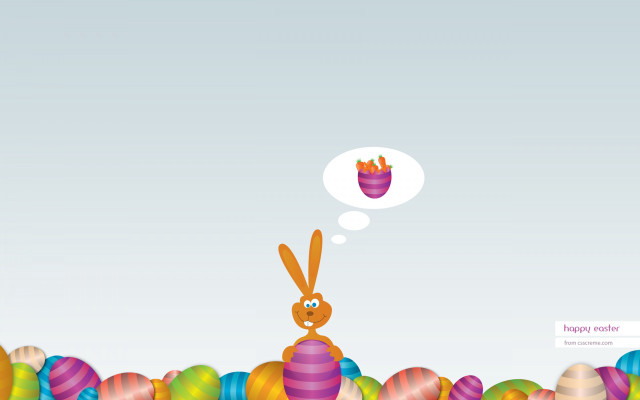 Bunny field eggs thought bubble free wallpaper for desktop - medium preview image