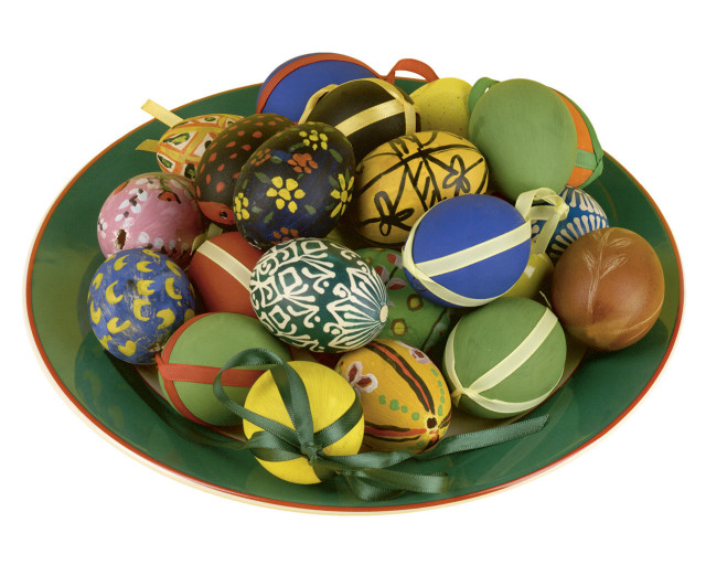 Easter eggs bowl ribbons green #4 free wallpaper for desktop - medium preview image