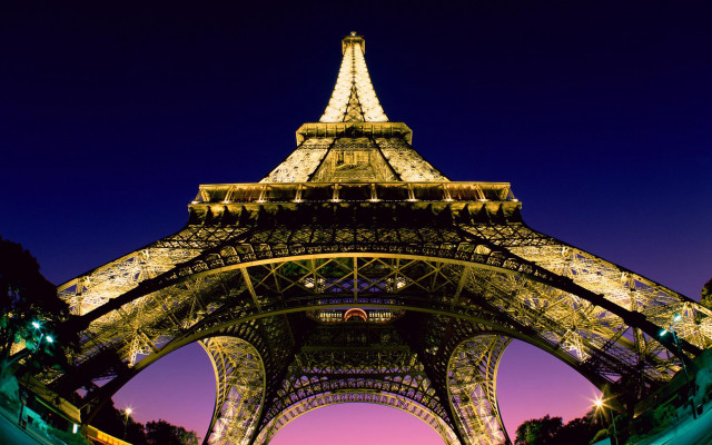 Eiffel tower pink sky blue #2 free wallpaper for desktop - medium preview image